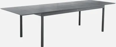 Produktbild von sweeek - Ausziehbarer Gartentisch aus Aluminium, 8 Plätze - Anthrazit