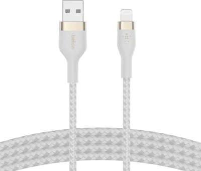 Produktbild von Belkin CAA010BT2MWH, 2 m, USB A, USB C/Lightning, Männlich, Männlich, Weiß