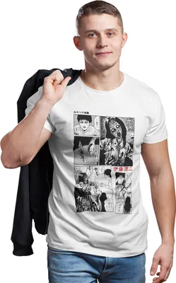 Produktbild von Junji-Ito T-Shirt XXL Weiß Uni Comic Strip