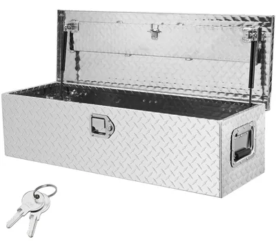 Image de Boîte de rangement en aluminium - Coffre à outils - Boîte de chargement pour camion - Boîte de rangement pour benne - Boîte de rangement - Étanche