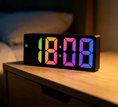 Produktbild von Digitale Wecker mit LED-Display,Einfache Bedienung,Perfekte Nachttischuhr für Zuhause,Büro,Reisen schwarzes