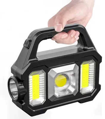 Immagine prodotto di Lampada da esterno impermeabile, ricaricabile tramite pannello solare, torcia potente, portatile, lampada da campeggio, modello 2