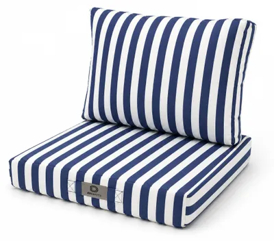 Immagine prodotto di Cuscini per salotto da giardino sfoderabili 50x50cm - Strisce blu navy