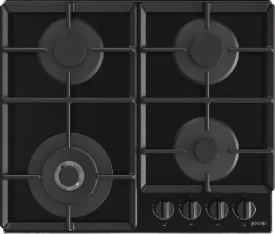 Produktbild von Gorenje GTW641EB, Schwarz, Integriert, 60 cm, Gaskochfeld, Gehärtetes Glas, 4 Zone(n)