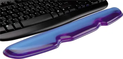 Obrázek produktu pro ROLINE Wrist rest f/ keyboard, Silicone, Blue, Modrá, 455 mm, 80 mm, 22 mm, 455 x 80 x 22 mm