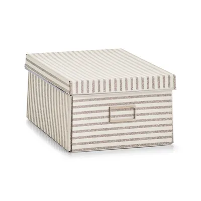 Produktbild von Aufbewahrungsbox 'Stripes', Pappe, beige