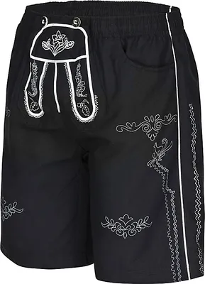 Produktbild von Schwarze Trachten-Badehose für Herren - Traditionelle Eleganz für den Sommer - Ideal für Schwimmbad und Strand Gr. S