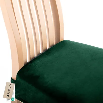 Produktbild von Stuhlhussen 40x40+5 cm Stretch schützender Stuhlbezug Universal Stuhlüberzug Hussen 1 Stück Dunkelgrün