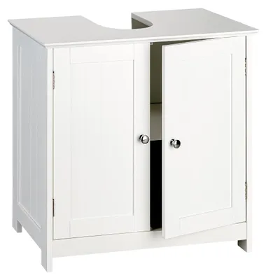 Produktbild von Landhaus Waschbeckenunterschrank Marbella Badunterschrank weiß, Holz