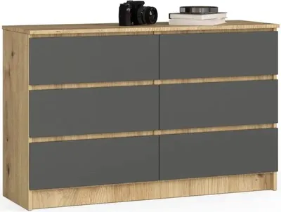 Obrázok produktu pre Komoda, príborník vo farbe dub Artisan a grafitová sivá (Š:120 / V:77 / H:40) mnoho farieb a veľkostí