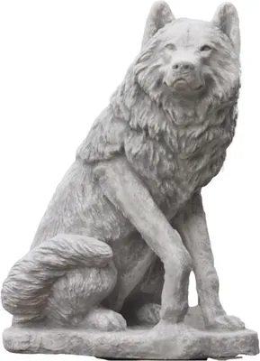 Produktbild von Schöner Wolf für den Garten oder die Veranda besteht aus Steinguss ist Frostfest Witterungsbeständig und Neu 70cm H, HO-013