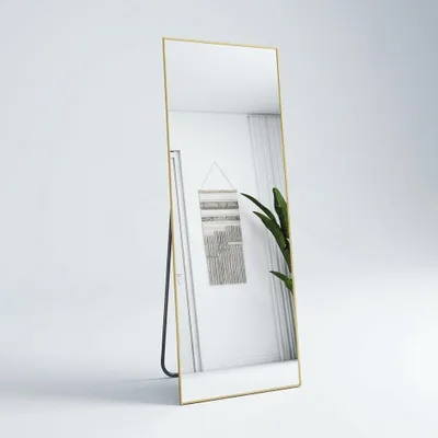 Produktbild von Koonmi Standspiegel Wandspiegel 140x40 cm Moderner Goldener Metallrahmen
