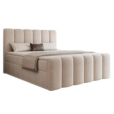 Zdjęcie produktu dla HEKIERT MEBLE Łóżko kontynentalne PALERMO 180 x 200 cm z materacem TAUPE