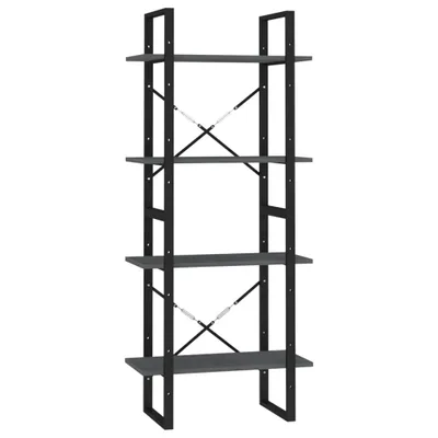 Produktbild von vidaXL Bücherregal 4 Böden Grau 60x30x140 cm Massivholz Kiefer