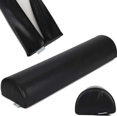Produktbild von Habys Lagerungsrolle Halbrund, Nackenrolle, Knierolle Lagerungsrolle, Lagerungskissen für Massage und Therapie Kniehalbrolle, 60x15x10 cm, Schwarz