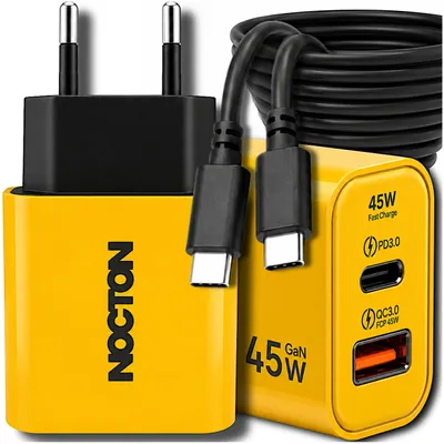 Zdjęcie produktu dla Ładowarka Sieciowa Usb-C Nocton Szybka Qc Pd Kostka+Długi Kabel 100Cm 60W