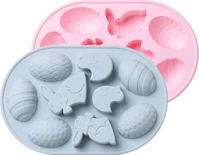 Image de Moules en silicone Pour Pâques, oeufs, lapin, chocolat, jour de Pâques, lapin, cuisson, biscuits, emporte-pièces, tampons, glace, gelée, bonbons, panier, souffrance, fondant, savon, fête, cupcake, décoration de gâteaux