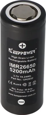 Produktbild von Keeppower IMR26650 5200mAh, 15A, 3,6V - 3,7V Li-Ion-Akku, 67,2 x 26,5mm