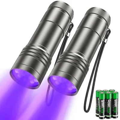Produktbild von UV-Taschenlampe, 2 Stück, Mini-UV-Schwarzlicht-Taschenlampe mit 12 LEDs