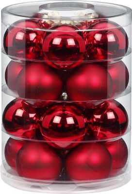 Weihnachtskugeln Glas 6cm Dark Red, 20 Stück