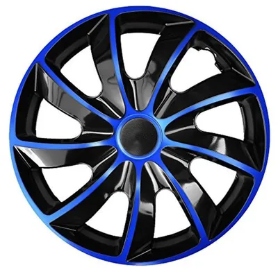 Productafbeelding van Set van 4 wieldoppen zwart/blauw 13 inch