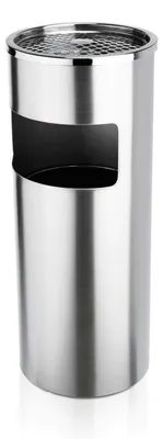 Produktbild von 2x Standascher 25 cm Chromnickelstahl silber Aschenbecher
