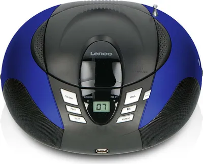 Produktbild von Lenco SCD-37 USB Blue - Tragbares FM-Radio mit CD/MP3-Player - USB-Eingang - AUX-Eingang - Blau