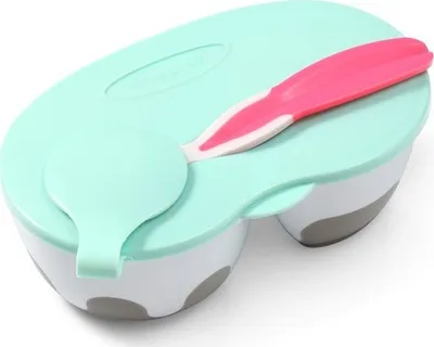 Immagine prodotto di Ciotola per bambini con cucchiaio Baby Ono rosa 200 e 150 ml