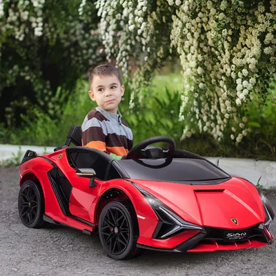 Image de Voiture électrique pour enfants Lamborghini SUV sous licence officielle, télécommandée 2,4 GHz, avec LED, klaxon, USB/MP3, rouge | 108 x 62 x 40 cm | 12 V | 2 moteurs | 3 à 5 ans