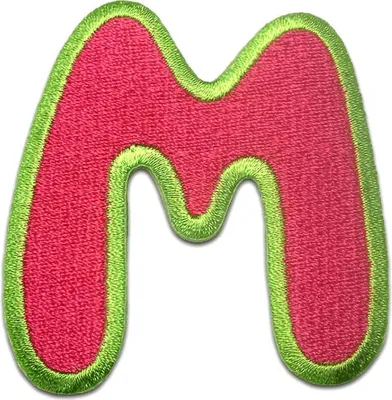 Produktbild von Buchstabe M - 6.3x5.9cm: Alphabet Buchstaben Einzeln Auswählbar - Aufnäher, Bügelbild, Aufbügler, Applikationen, Patches, Flicken, Zum Aufbügeln