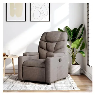 Produktbild von Relaxsessel Fernsehsessel Einzelsofa Ruhesessel mit manueller Liegefunktion, Liegesessel aus Leinenstoff, Taupe