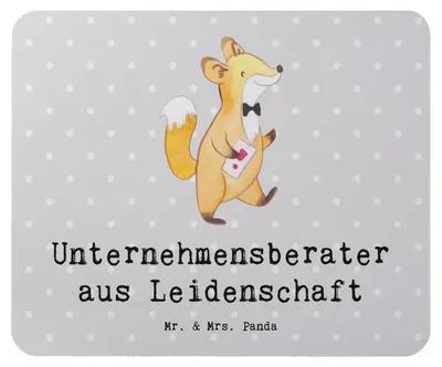Produktbild von Mr. & Mrs. Panda Mouse Pad Unternehmensberater Leidenschaft - Grau Pastell - Geschenk, computer mousepad, Mauspad, laptop, mousematte