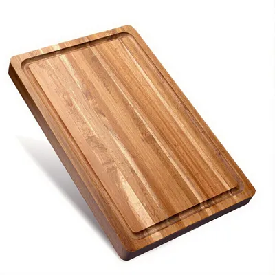 Produktbild von Holzschneidebrett aus Akazienholz mit Saftauffangrinne