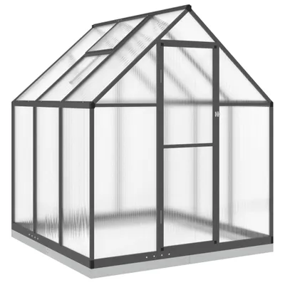 Produktbild von Gewächshaus mit Fundamentrahmen Anthrazit 169x169x202 cm Alu