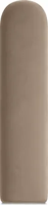 A single, oval-shaped upholstered panel in a beige color, presented vertically against a light gray background.