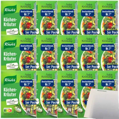 Produktbild von Knorr Salat Krönung Küchenkräuter 15x5er (75x8g Tüten) + usy Block