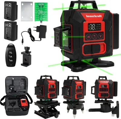 Zdjęcie produktu dla Poziomica laserowa płaszczyznowa zielony laser krzyżowy 360° 4D 16 linii