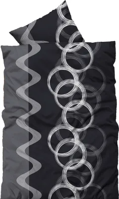 Produktbild von 4 teilig Bettwäsche 155x220 cm grau schwarz silber weiß Thermofleece Winter Set