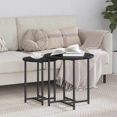Produktbild von Möbel Beistelltisch-Set 2 stk. Schwarz Eichen-Optik 50 x 50 x 50 cm - Beistelltische &60104