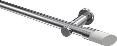 Produktbild von Interdeco Gardinenstange / Vorhangstange Chrom, Typ Platon Verano (Schräge Bicolor) ohne Ringe, 20 mm Ø 1-läufig, 220 cm