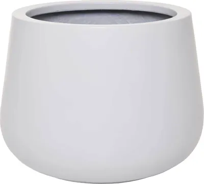 Image de VIVANNO Pot de fleurs en fibre de verre GIRAR Rond, blanc mat - 36x27 cm
