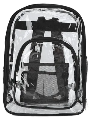 Image de Sac à dos transparent, sac de rangement en PVC imperméable, sac d'école pour les élèves, idéal pour les voyages et les activités en plein air