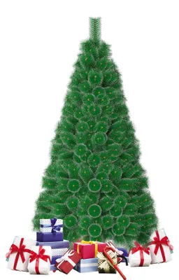 Zdjęcie produktu dla Sztuczne drzewko świąteczne QEENTOE, 180 cm, świerk z białymi końcówkami, igły świerkowe z PVC, kolor zielony, efekt śnieżny, w zestawie podstawka