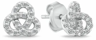 Obrázek produktu pro Stříbrné náušnice Knot s kubickým zirkonem EA1172W