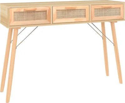 Obrázek produktu pro vidaXL Konzolový stolek hnědý 105x30x75 cm Masivní dřevo borovice Přírodní ratan