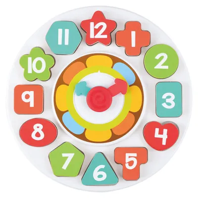 Image de Playgo Houten Sorteer Vormen - en Leerklok  - 13dlg.