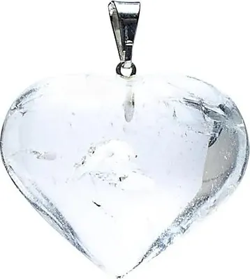Produktbild von Bergkristall-Edelstein-Anhänger in Herzform – Packung mit 2 Stück – ± 2–3 cm
