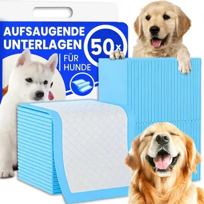 Produktbild von Trainingsunterlagen für Hunde 60x40 cm 50 Stück Inkontinenz Bettunterlage für Tiere Hundezubehör und Welpen Hundeklo für Zuhause Toilettenmatte Retoo, KI-generiertes Bild