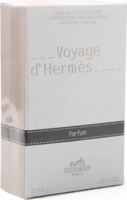 A product box for Hermes Voyage d'Hermes perfume.
