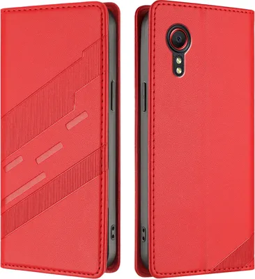 Obrázek produktu pro Pouzdro pro Samsung Galaxy XCover 5,Polyuretankožené peněženkové pouzdro s přihrádkou na karty a funkcí stojánku Rot